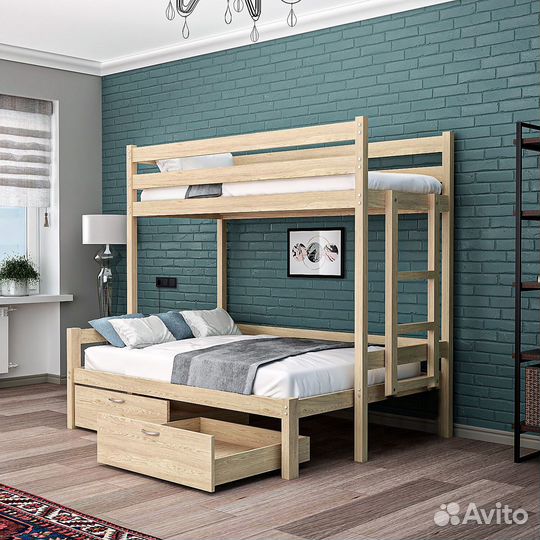 Двухъярусная кровать массив сосны