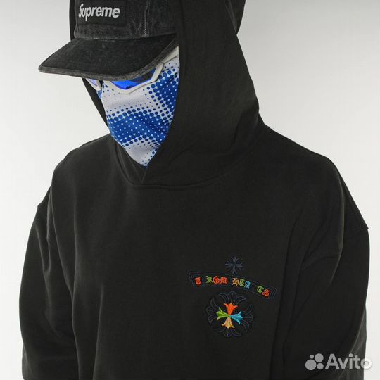 Худи Chrome Hearts черное оверсайз