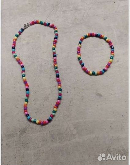 Цепочка и браслет из бисера