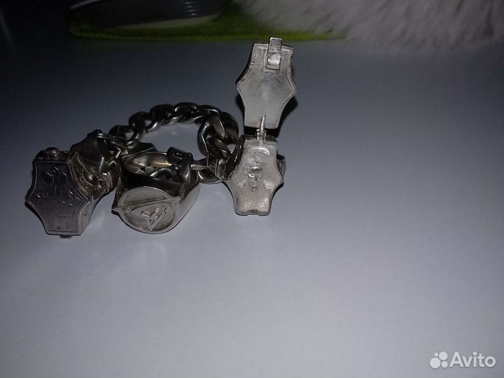 Серебряный браслет мужской и кольца 925пробы