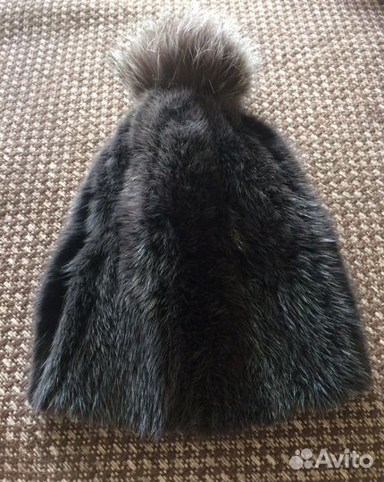 Шапка норковая вязаная