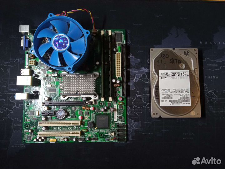 Комплект материнская плата проц озу кулер и hdd