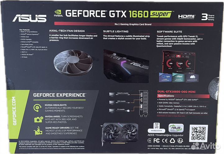 Видеокарта asus GeForce GTX 1660 super