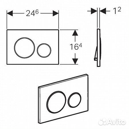 Кнопка для инсталляции Geberit Sigma 20 115.882.SN.1