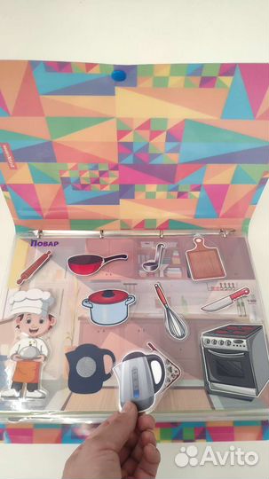 Детская книга на липучках