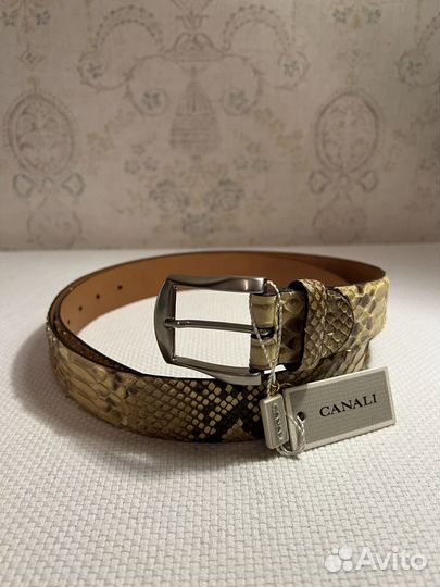 Новый ремень Canali питон оригинал Италия