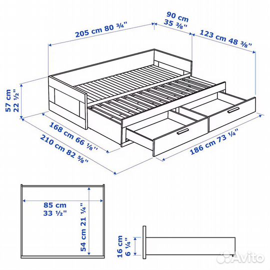 Кровать кушетка IKEA бримнэс