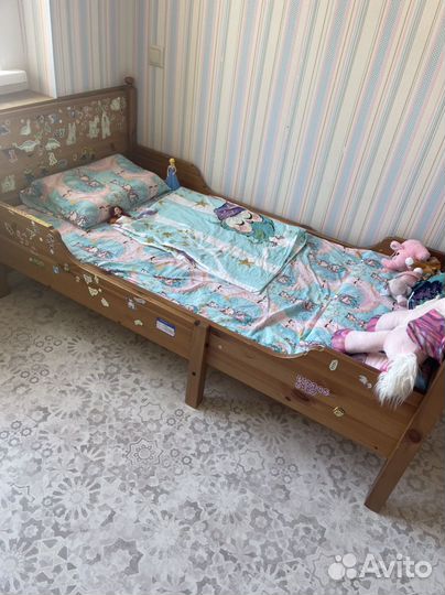 Детская кровать IKEA раздвижная сундвик / лексвик