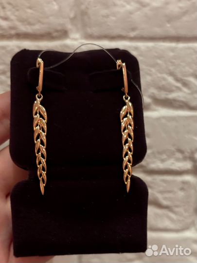 Золотые серьги Розовое золото