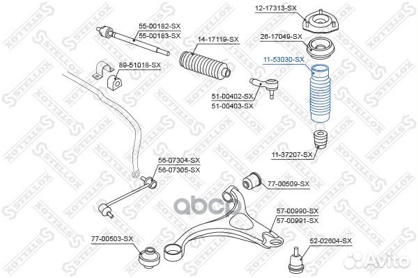 11-53030-SX пыльник амортизатора заднего KIA S