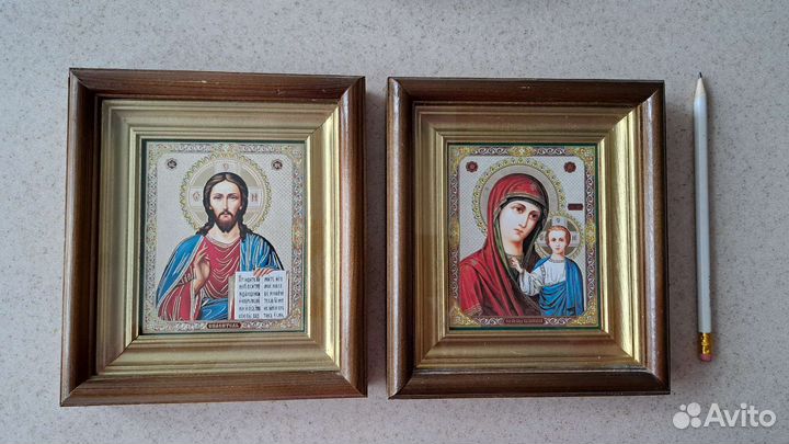 Иконы венчальная пара новые в деревянном окладе