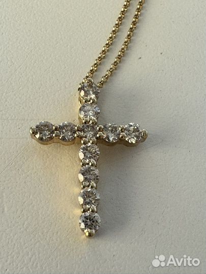 Колье крест с бриллиантами