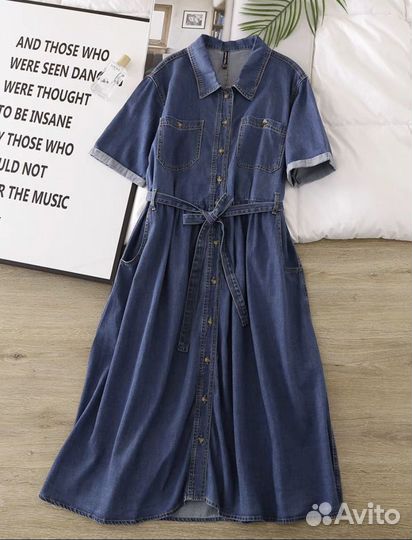 Джинсовое платье 46