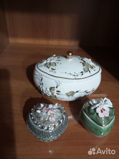 Вазочка фарфоровая Шкатулка фарфоровая