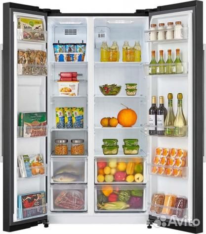 Холодильник двухдверный Midea, nofrost,черный