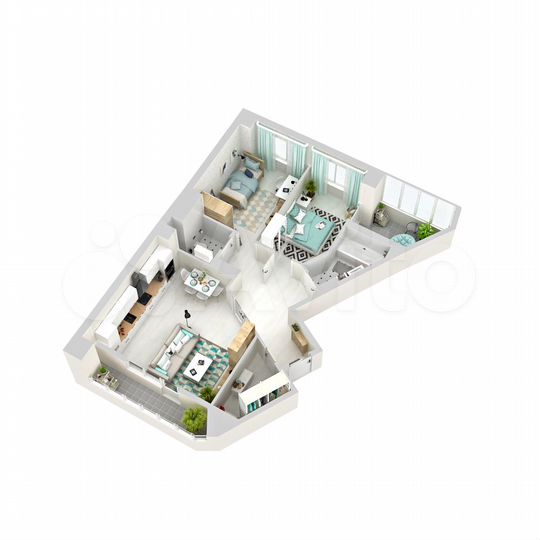 2-к. квартира, 72,2 м², 11/16 эт.
