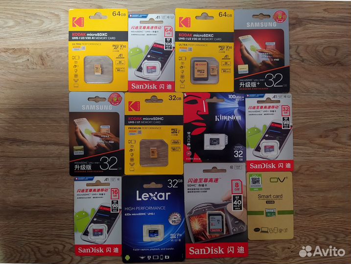 MicroSD карты памяти Samsung, SanDisk, Kingston
