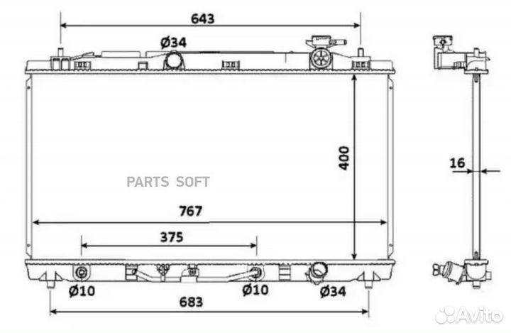 Радиатор lexus ES 07- 3.5