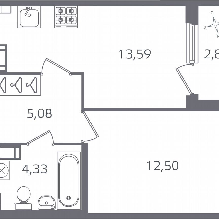 1-к. квартира, 36,9 м², 8/16 эт.