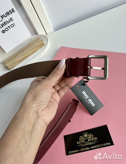 Ремень Miu Miu бургунди