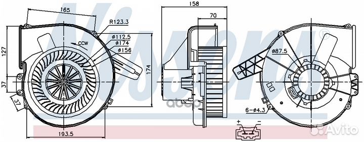 Мотор печки отопителя салона audi A2 02/00-08/05