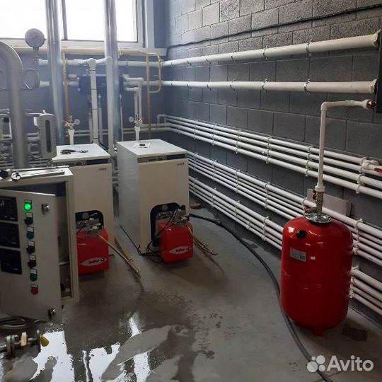 Монтаж отопления. Монтаж котельной. Теплый пол