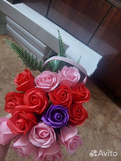 Букет из мыльных роз