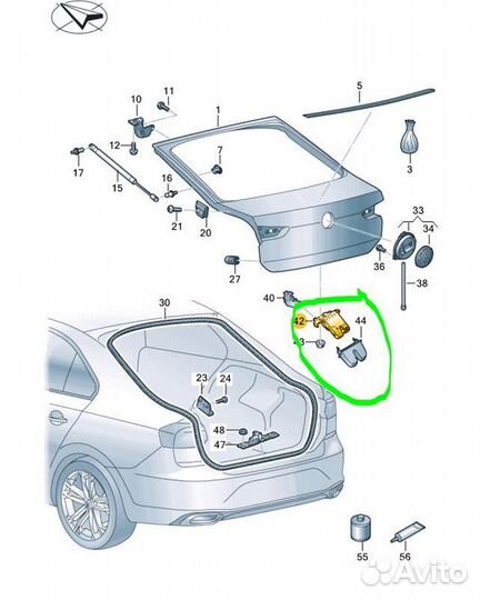 Замок багажника Volkswagen Polo CWV 813497 2020