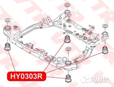 Сайлентблок подрамника передней подвески HY0303