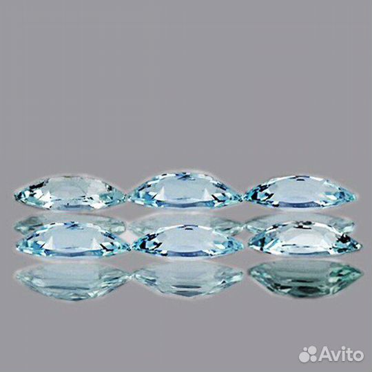 Аквамарин натуральный 2,68Ct 8х4мм 6шт VVS Маркиза