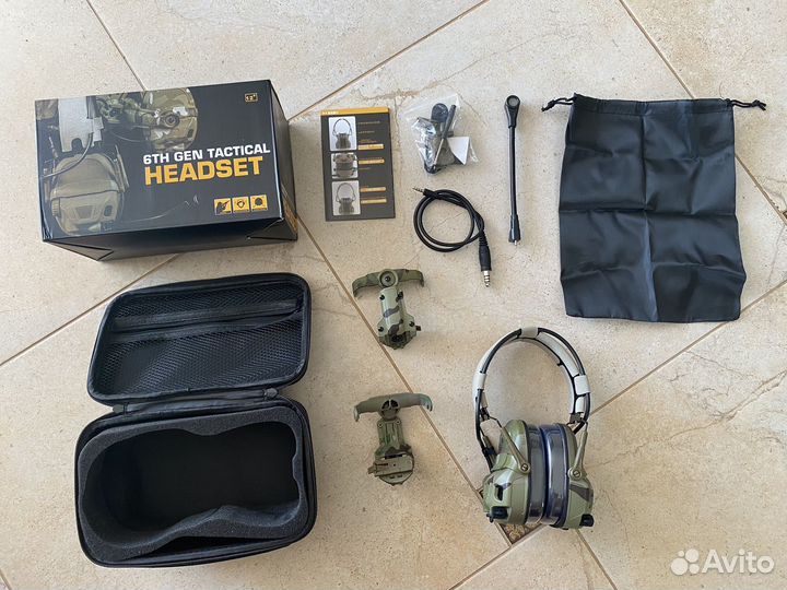 Тактические наушники 6th gen tactical headset