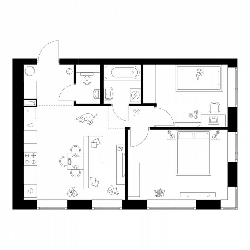 2-к. квартира, 52,4 м², 33/50 эт.