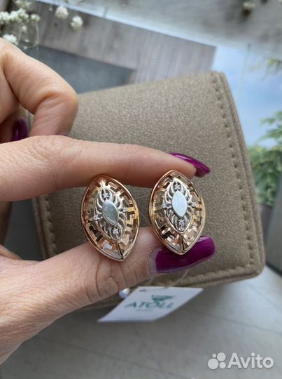 Золотые серьги под versace 585 новые