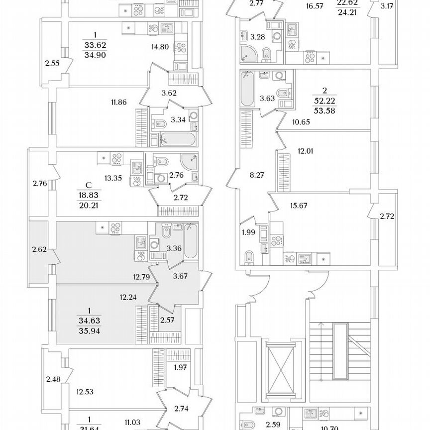 1-к. квартира, 35,9 м², 3/9 эт.