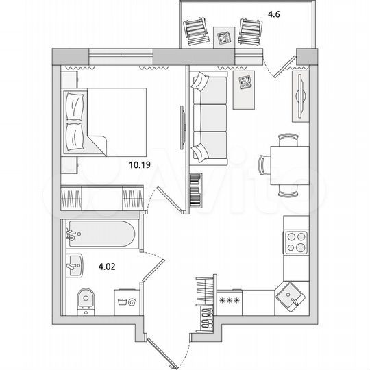 1-к. квартира, 38,2 м², 15/17 эт.