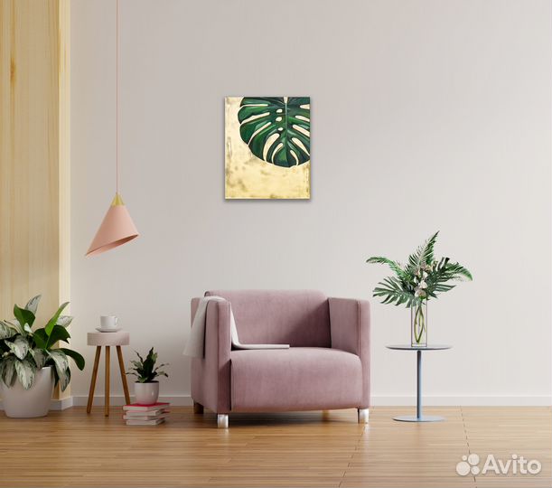 Интерьерная картина 60 х 50 см Монстера