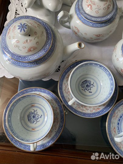 Сервиз чайный рисовое зерно, Китай, фарфор