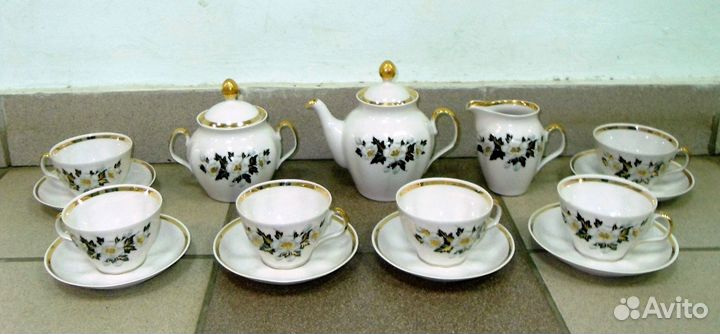 Сервиз Жасмин костяной Рижский фарфор СССР 15 пр