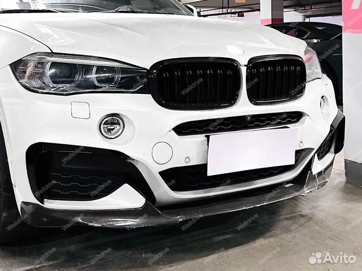 Клыки верхние BMW X6 F16 M sport черный глянец