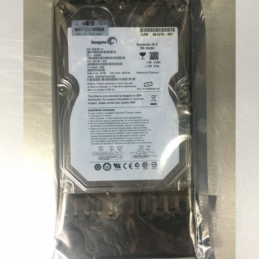 [480941-001] Жесткий Диск Hp 750gb Sats 3.5" Msa2 480941-001