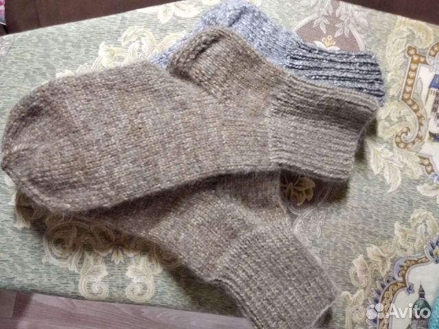 Шерстяные вязаные носки больших размеров