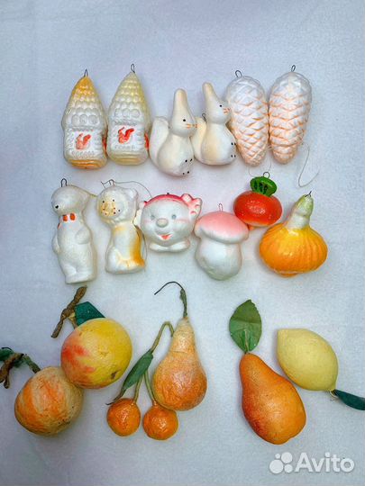 Елочные игрушки СССР пенопласт,картонаж