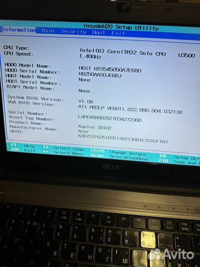 Acer aspire 3810t