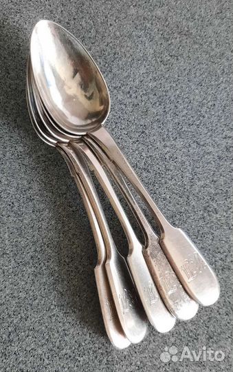 Набор царских серебряных столовых ложек 84 пробы