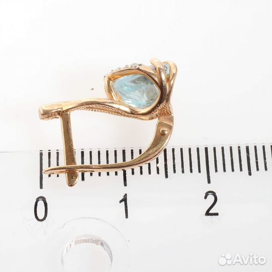 Серьги 585, топаз