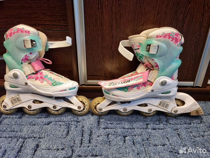 Коньки роликовые Larsen Flower, размер 34-37