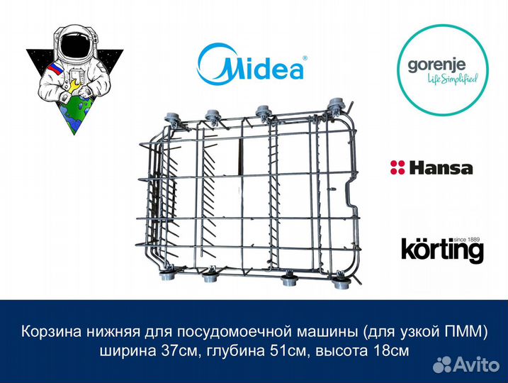 Корзина нижняя для посудомоечной машины 45