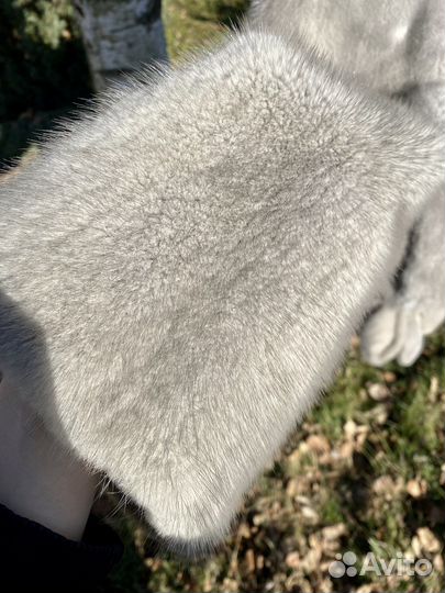 Шуба норковая серая с капюшоном 44 46