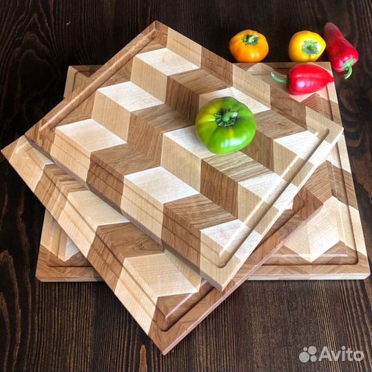 Торцевая разделочная доска. Дубовая