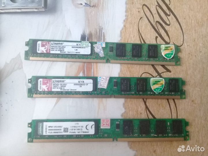 DDR2 2Gb 800mhz Kingston KVR800D2N6/2G узкая